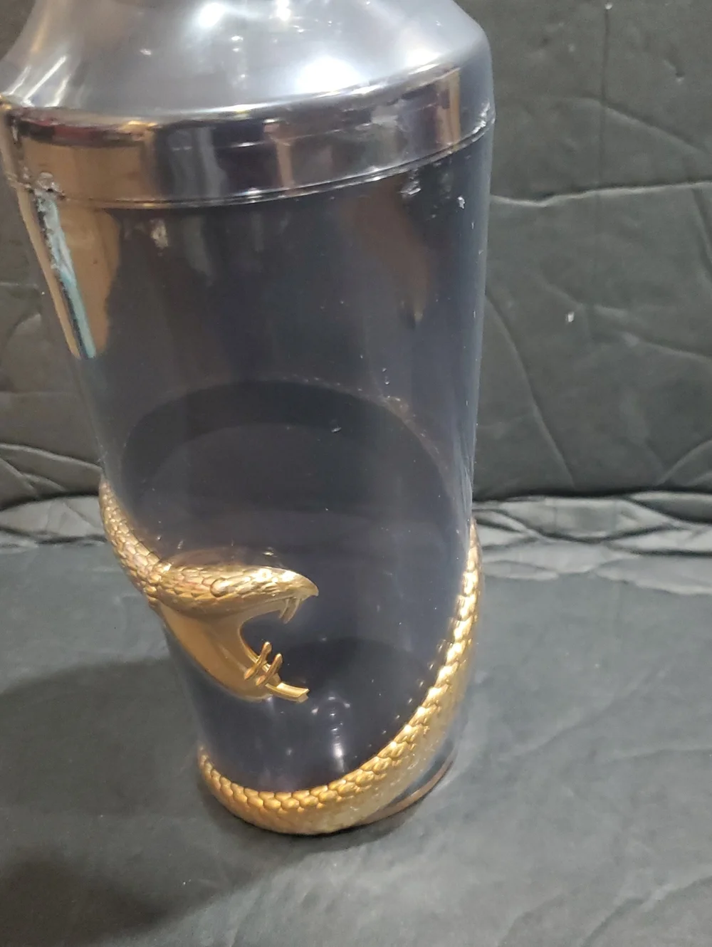 2 Gold painted snake serpent coiled festive drink shaker new